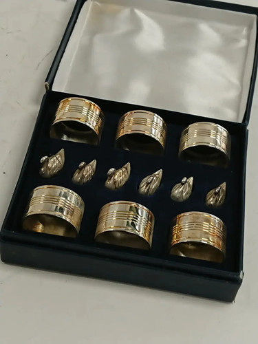 Vintage swan napkin rings - swan, &
