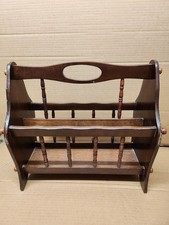Vintage mid century wooden retro magazine/Vinyl holder rack  15in x 15in x 7in.