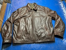 Coronado Mens Concealed Carry Brown Leather Jacket Size 44 Thick Bomber