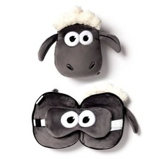 OFFICIAL SHAUN THE SHEEP SUPER SOFT PLUSH TRAVEL CUSHION PILLOW & EYE MASK PUK