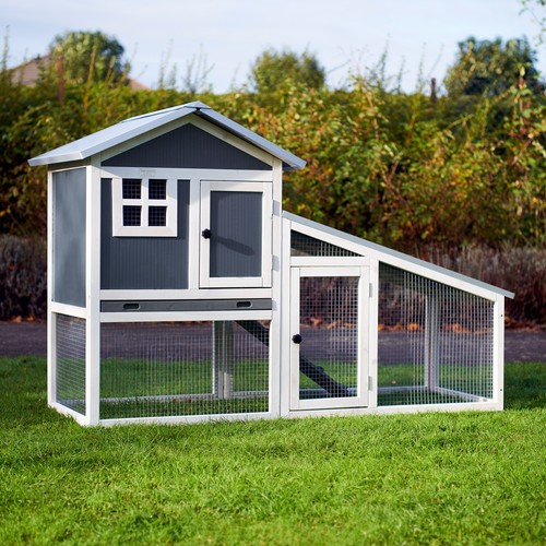 Plastic rabbit hutch and run - hutch,