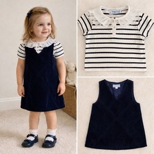Jacadi Navy Cord Pinafore