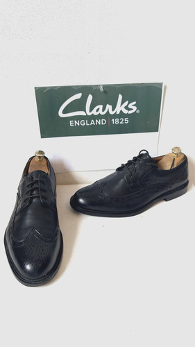 Clarks black leather brogue - clarks,