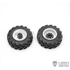 Wheel Metal Hub Rubber Tire for 1/14 LESU AOUE MCL8 6MDX RC Hydraulic Dumper