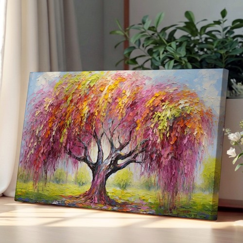 Weeping willow tree - willow, painting