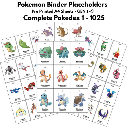 Pokemon binder placeholders - binder,