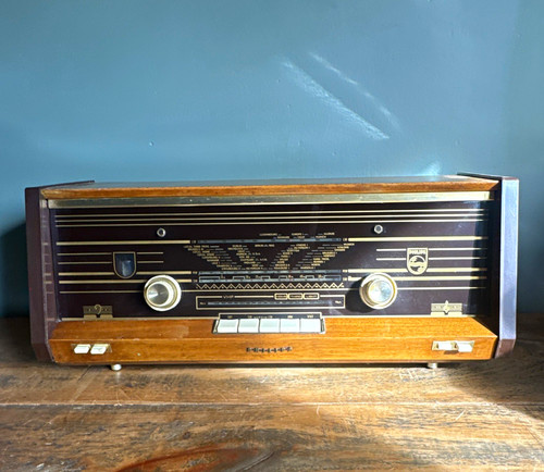 Philips vhf vintage wooden - philips,