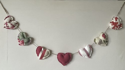 Heart garland bunting - bunting, in