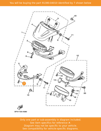 Yamaha bolt 91380 - 91380-04010, oem