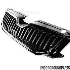 SKODA OCTAVIA MK3 2013-17 ALL GLOSS BLACK FRONT RADIATOR BUMPER GRILLE UPPER TOP