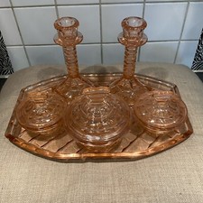 VINTAGE ART DECO PINK GLASS