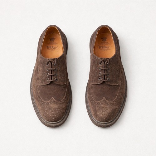 Trickers brown suede bourton - brown,