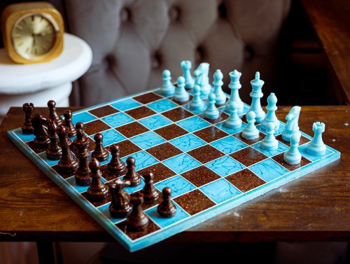 Handmade resin chess set - resin,