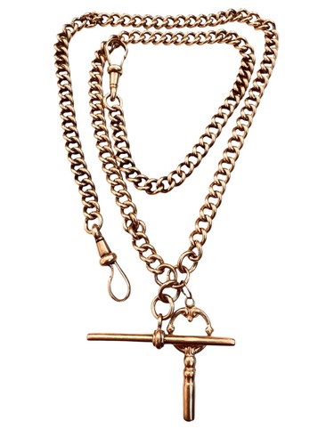 9ct antique albert - antique, chain