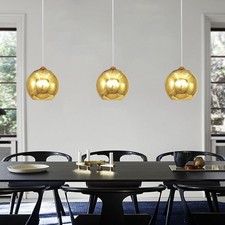 Gold 200mm Glass Globe Pendant