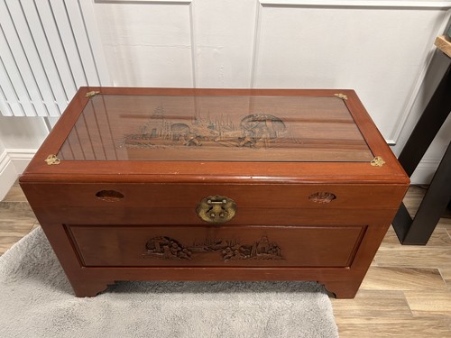 Antique camphor wood chest - camphor,