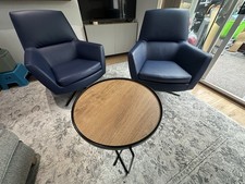  Leather swivel armchair