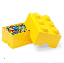 Lego Storage Box Brick 6 Knobs Yellow  BNIB 