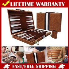 18 Inch Premium Leather Backgammon Board Game Set for Adults Kids Classic Game