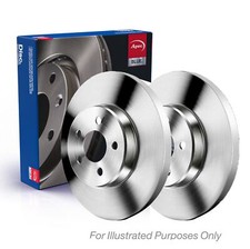 Pair of Apec Brake Disc Rear Fits Ford C-Max Focus Volvo C30 C70 S40 V50