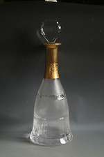 MOSER SPLENDID CRYSTAL DECANTER WITH 24K GOLD ENCRUSTED RIM