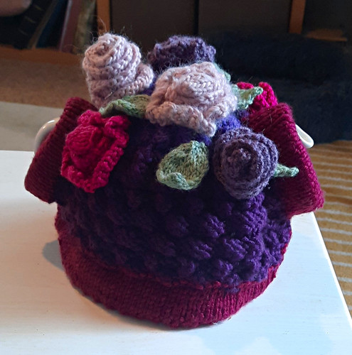 Handmade wool knitted tea cosy - wool,