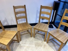 Set of Four Solid Oak Dining