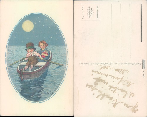 Children rowing boat under