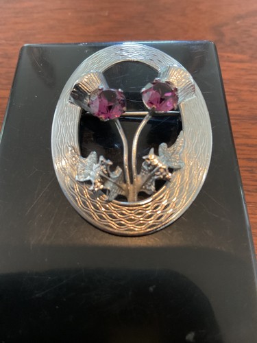 Scottish mizpah thistle brooch - scottish,
