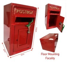 Floor Mounting Cast Iron Post Box Postal Box Red British Mailbox