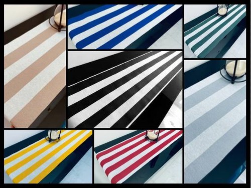 White striped teflon table - white,