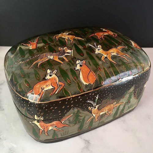 Vintage kashmir hand painted - vintage,