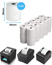 Thermal Till Rolls 80x70 (Box Of 20 Rolls) Epos Register Rolls, BPA Free