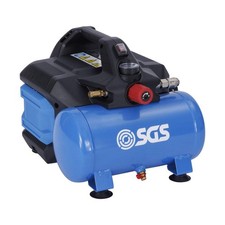 SGS 6L Air Compressor Low Noise 60dB, Oil Free, Pressure Gauge 0.9HP 3.6CFM 8Bar