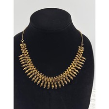 Vintage Gold-tone MULLAMOTTU MALA Chunky Ethnic Necklace Statement Jewelry