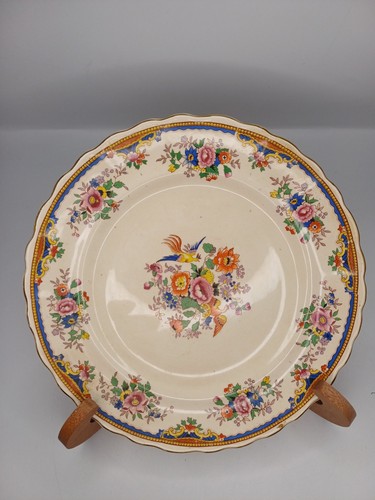 Vintage floral plate - plate, bird