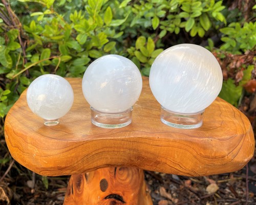 Selenite crystal spheres - crystal,