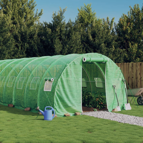 Greenhouse 10x3x2m green - green, pe