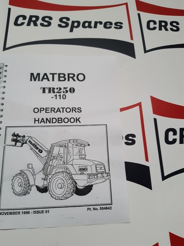 Matbro tr250 110 operators - matbro,