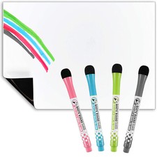 Magnetic Fridge Whiteboard, Dry Erase Magnet Memo Board Kitchen Notice Planner 