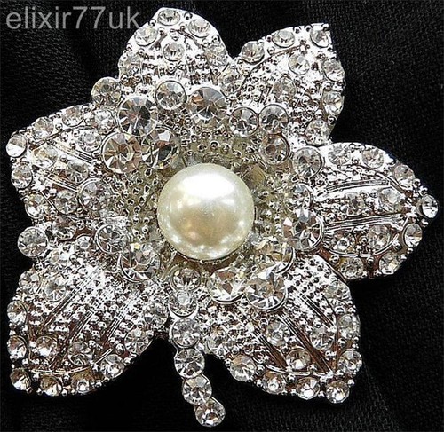 Large silver flower sparkly - flower,