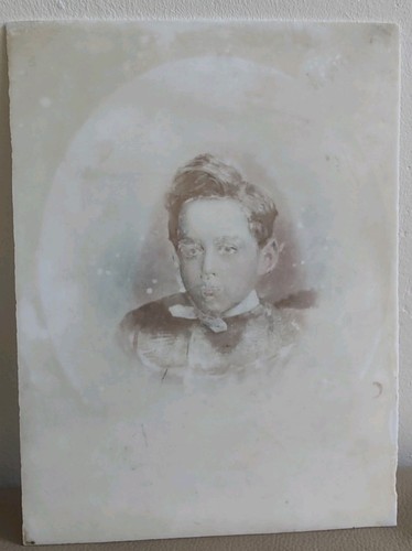 Antique lithophane tile - antique, in