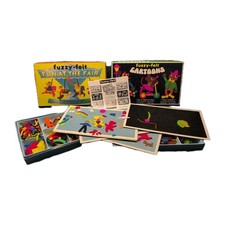 Vintage 2 x Fuzzy Felt Joblot bundle monsters cartoons bunny’s party 1970s