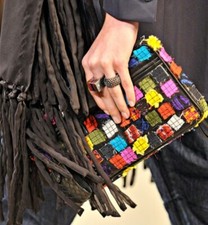 Bottega Veneta Leather Patchwork Evening Bag / Clutch