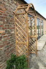 Wooden Garden Arch Plant Support Timber Pergola Archway Arbour Trellis Tan Wood