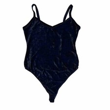 St Michael Marks & Spencer Black Velvet Thong Body UK 6-10 *in exc cond* 90s vtg