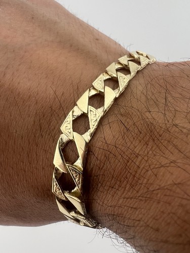 9ct solid gold men - solid, bracelet