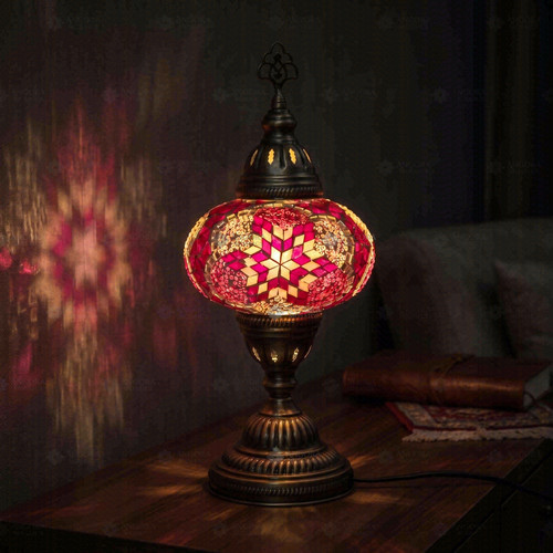 Pink turkish mosaic table - pink,