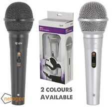 Qtx Black/Silver Disco DJ Vocal Karaoke Handheld Wired Dynamic Microphone BOXED