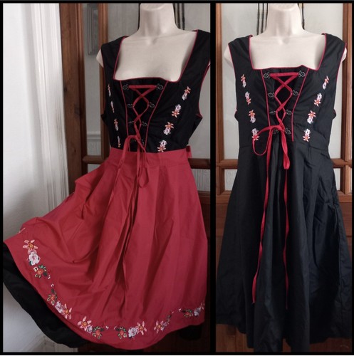 Vtg look embroidered - embroidered, dirndl